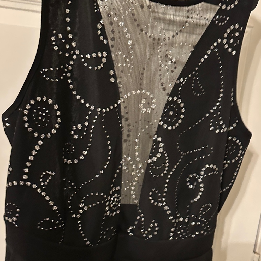 Black Sleeveless Dress with Silver Accents - Picture 5 of 7